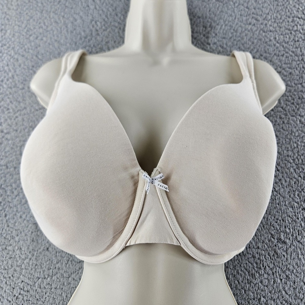 Cacique Bra Womens 44DDD Beige Lightly Lined Full‎ Coverage Underwire Cotton